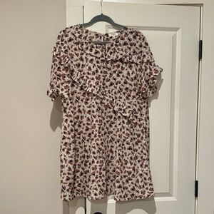 Umgee Animal Print Dress with Ruffles